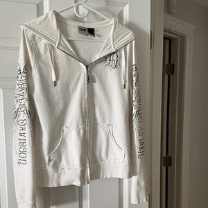 Harley-Davidson White Zip-Up with Black Graphics